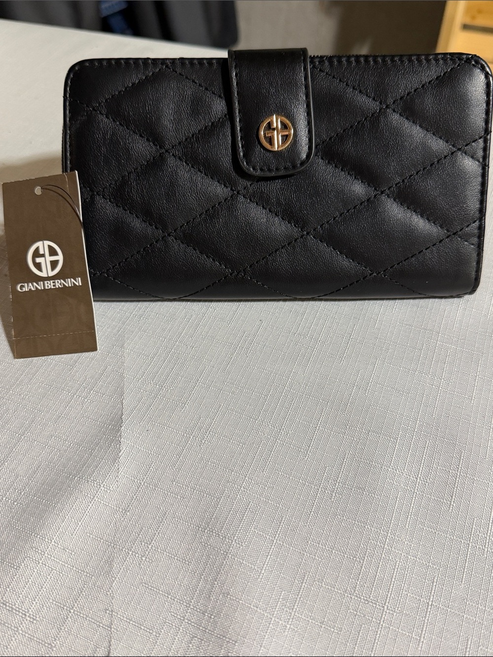 Giani Bernini Black Women’s Trifold Card Wallet with ID Window